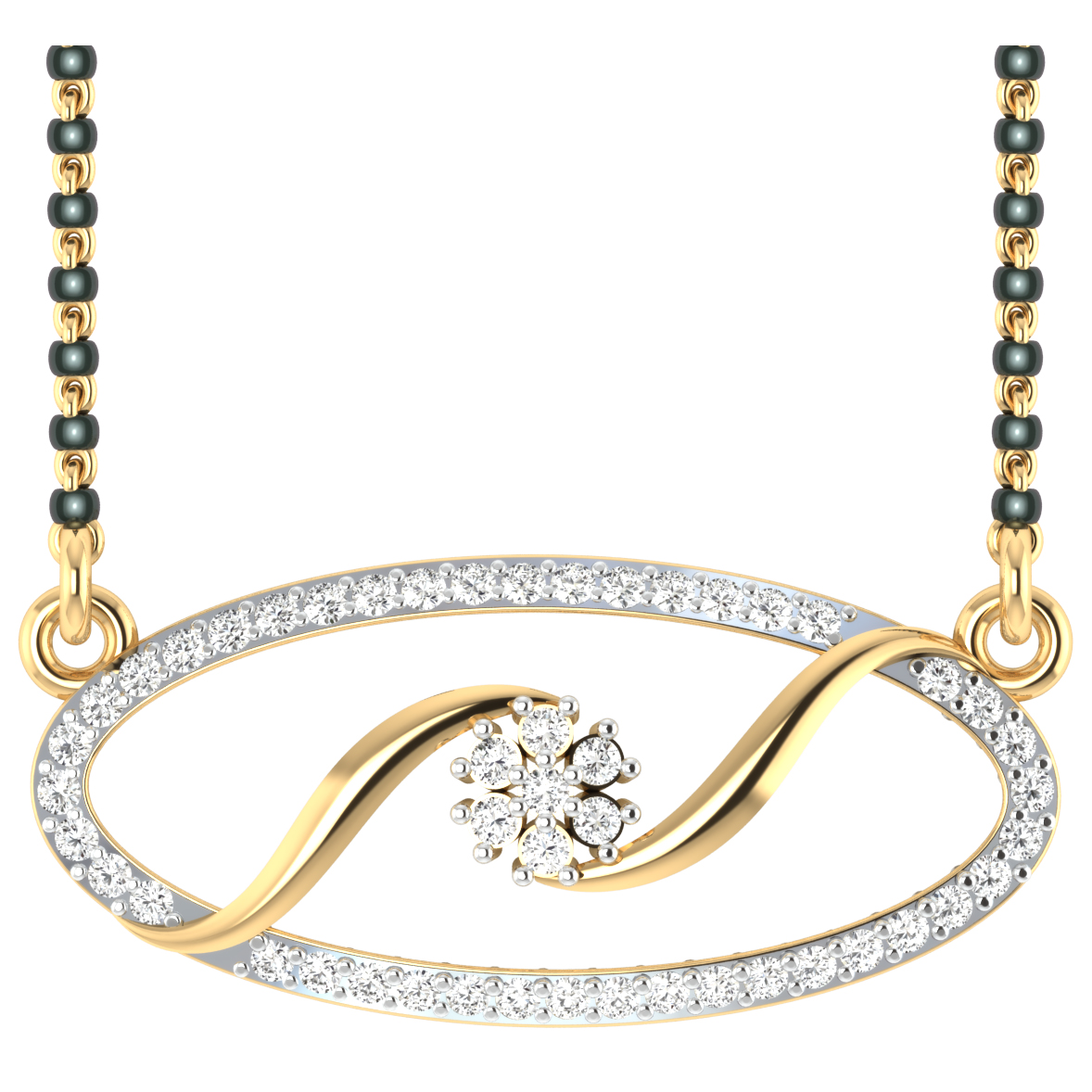 Kashvi Round Diamond Wedding Mangalsutra