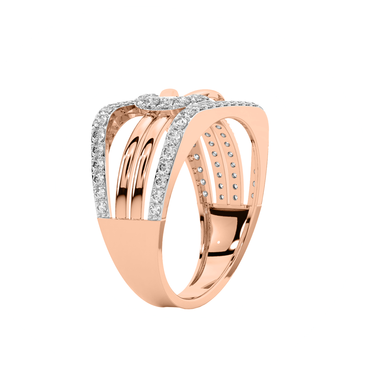 Stylish Knotted Diamond Ring For Men