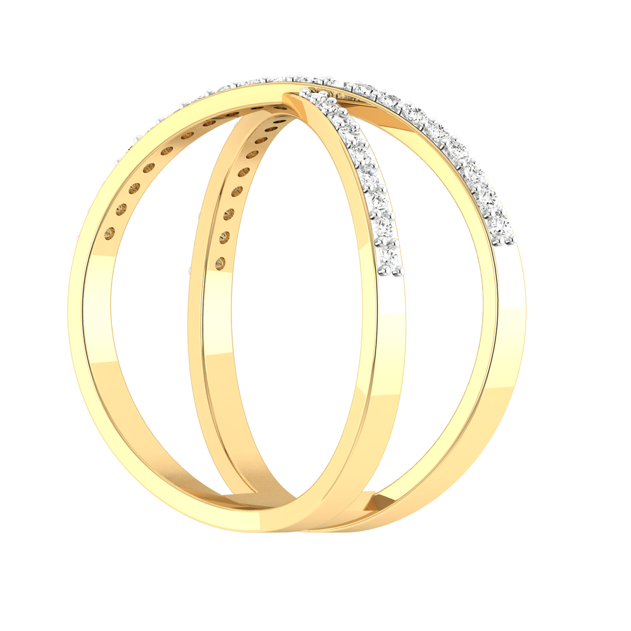 Gold Interlinked Diamond Ring