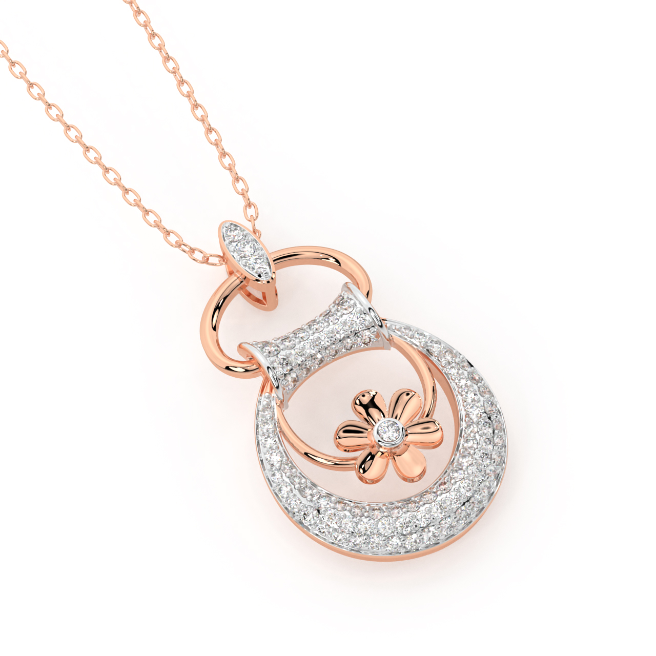 The Spherical Flower Diamond Pendant