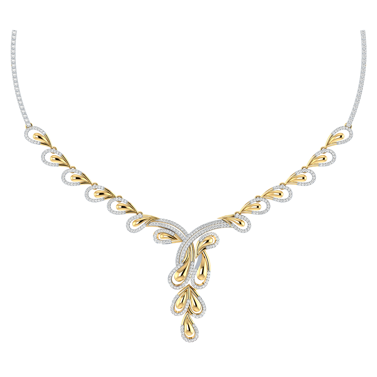 Buy Rabiya Trickle Design Diamond Necklace Online