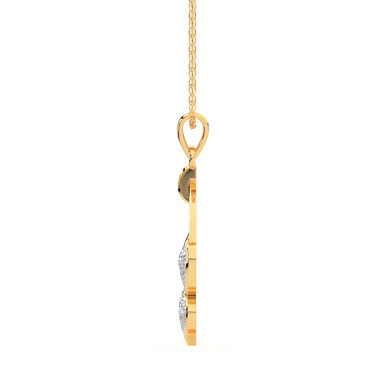 Gold Hearty Hit Diamond Pendant