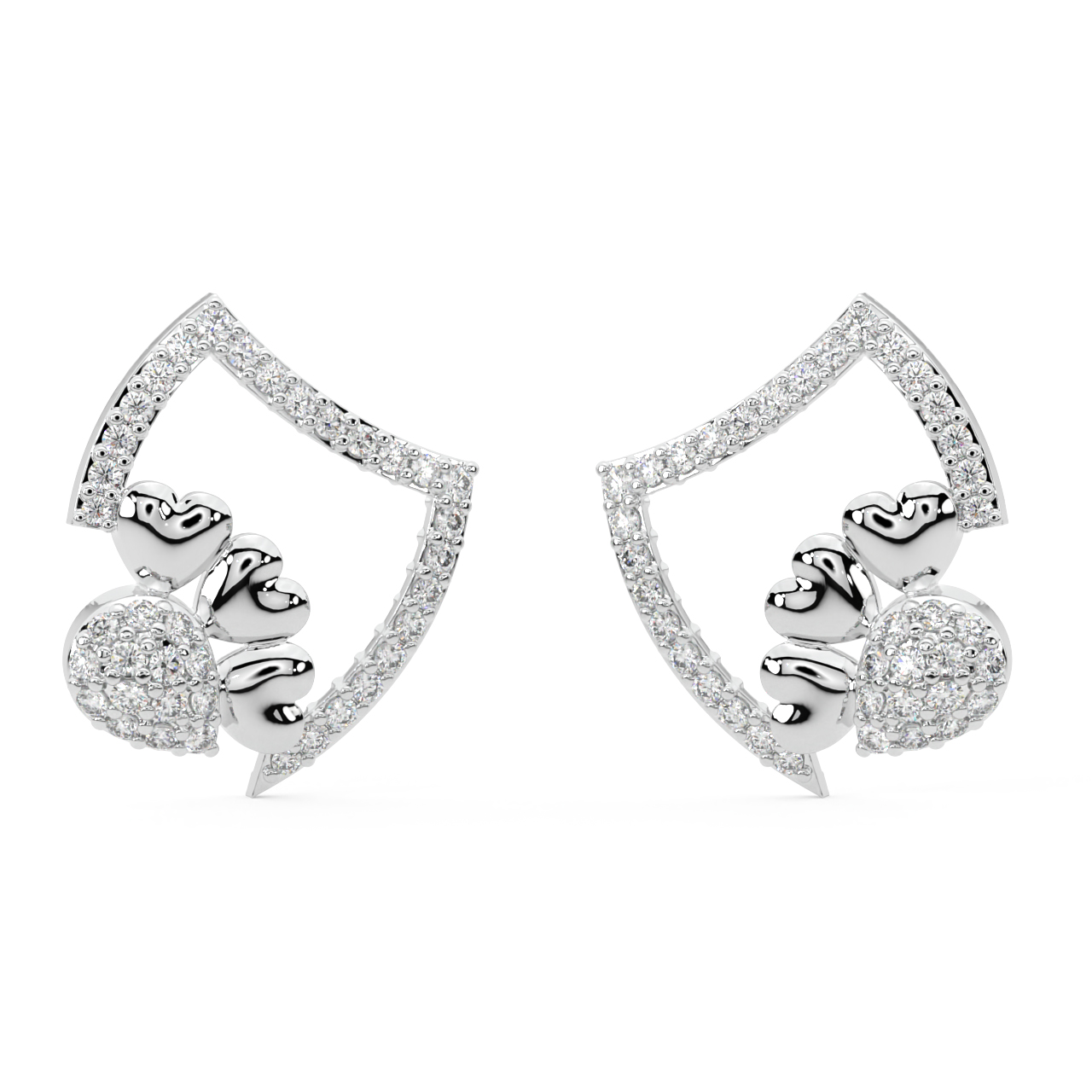 Ace of Hearts Diamond Earrings