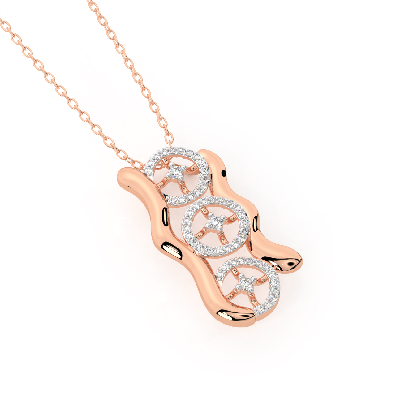 Wheel Design Diamond Pendant