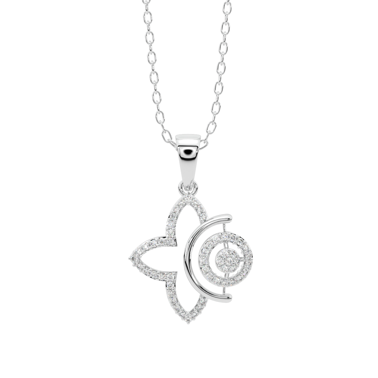 The Half Flower Diamond Pendant