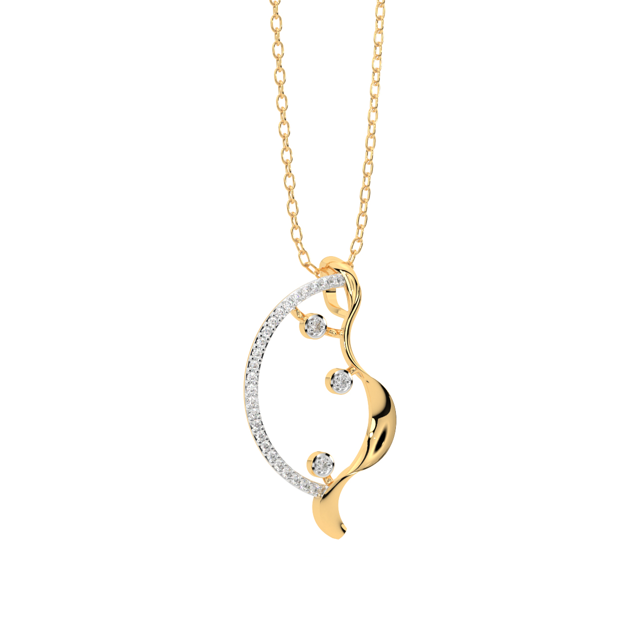 Winter Staples Gold Diamond Pendant