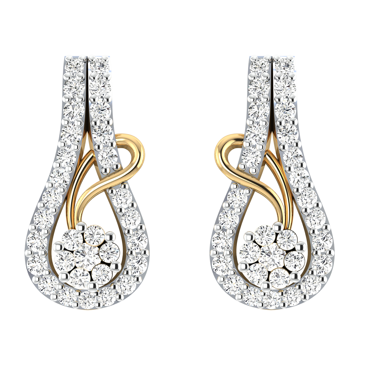 Larry Round Diamond Stud Earrings