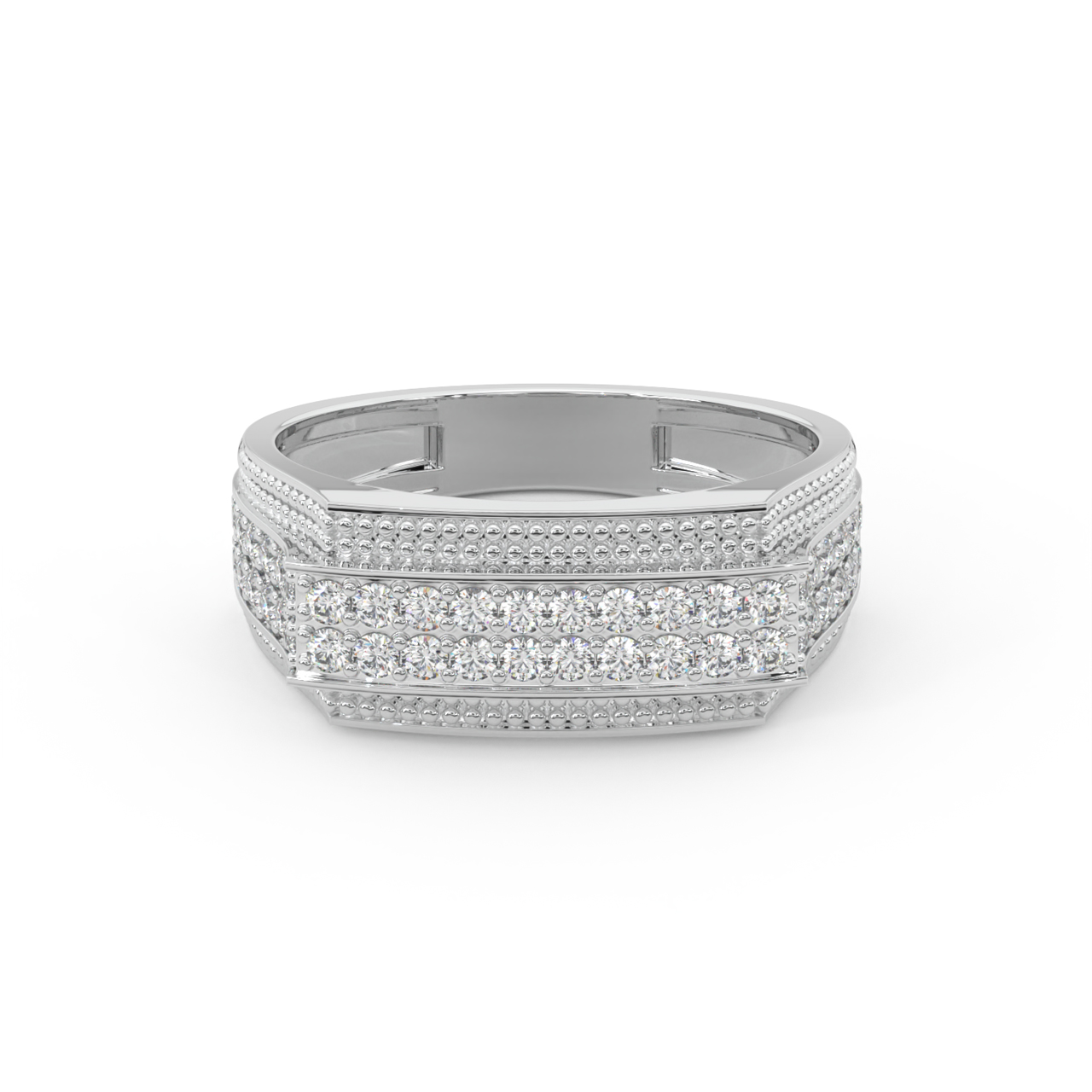 Geometric Diamond Ring For Men