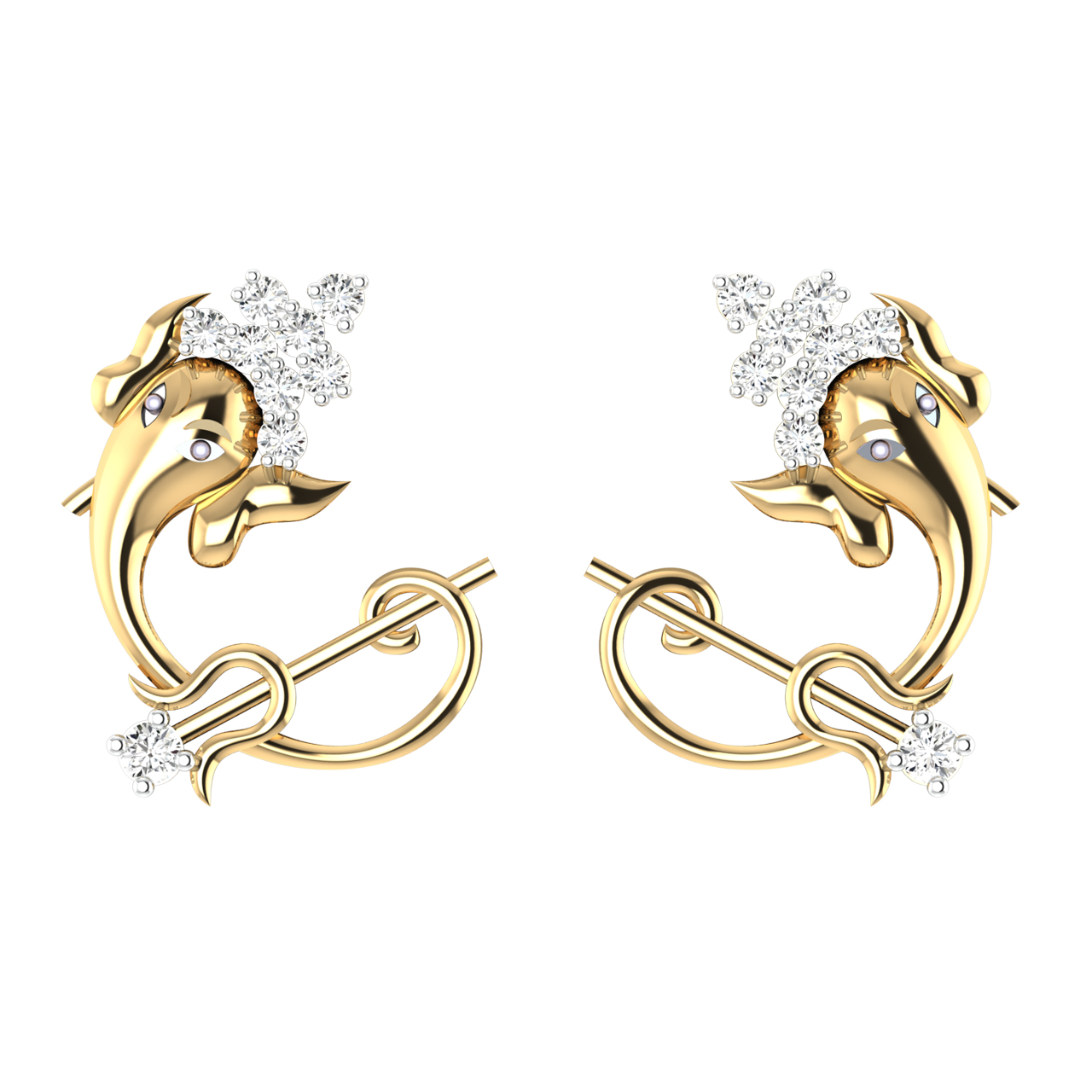 The Ganesha Diamond Stud Earrings