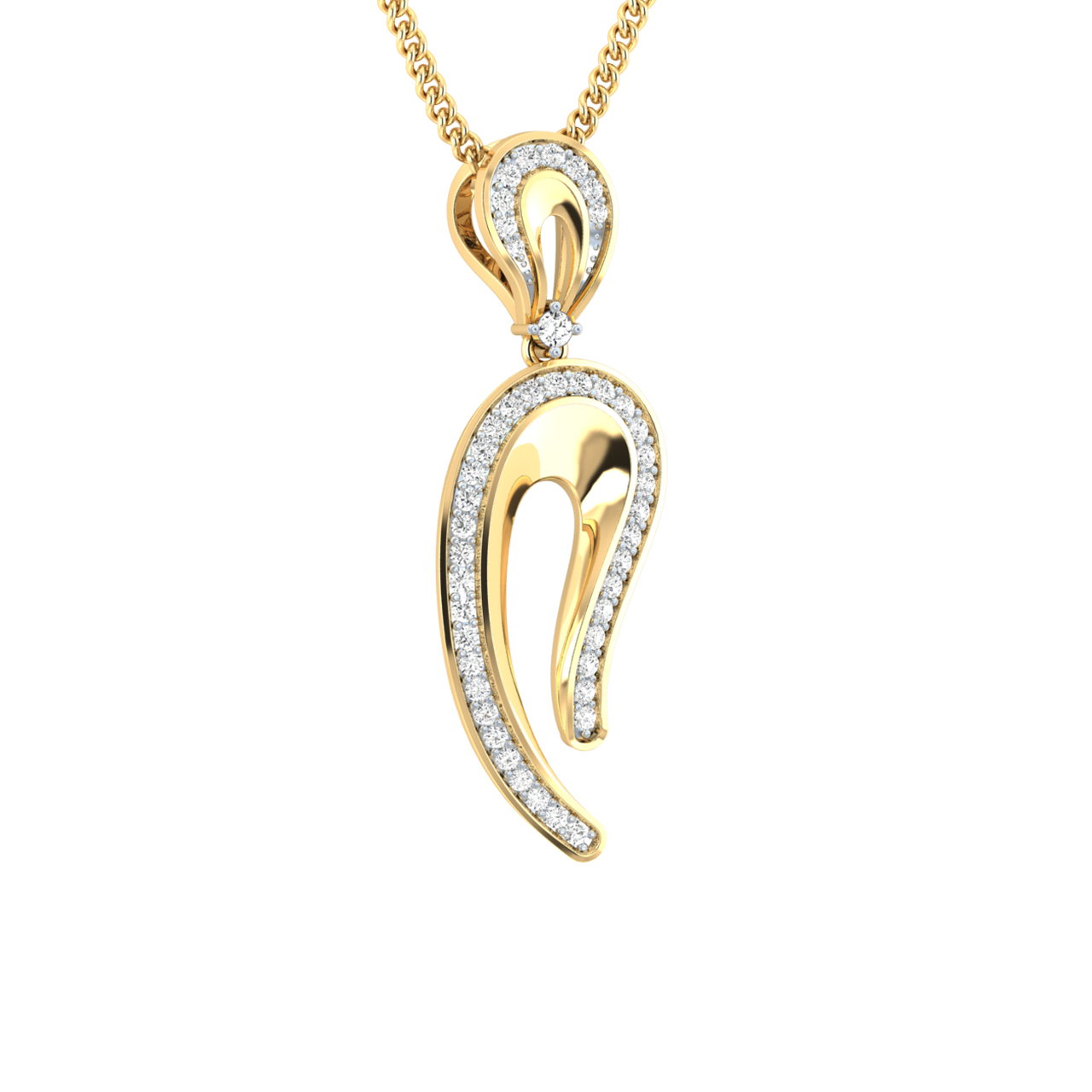 Ajat Round Diamond Office Wear Pendant