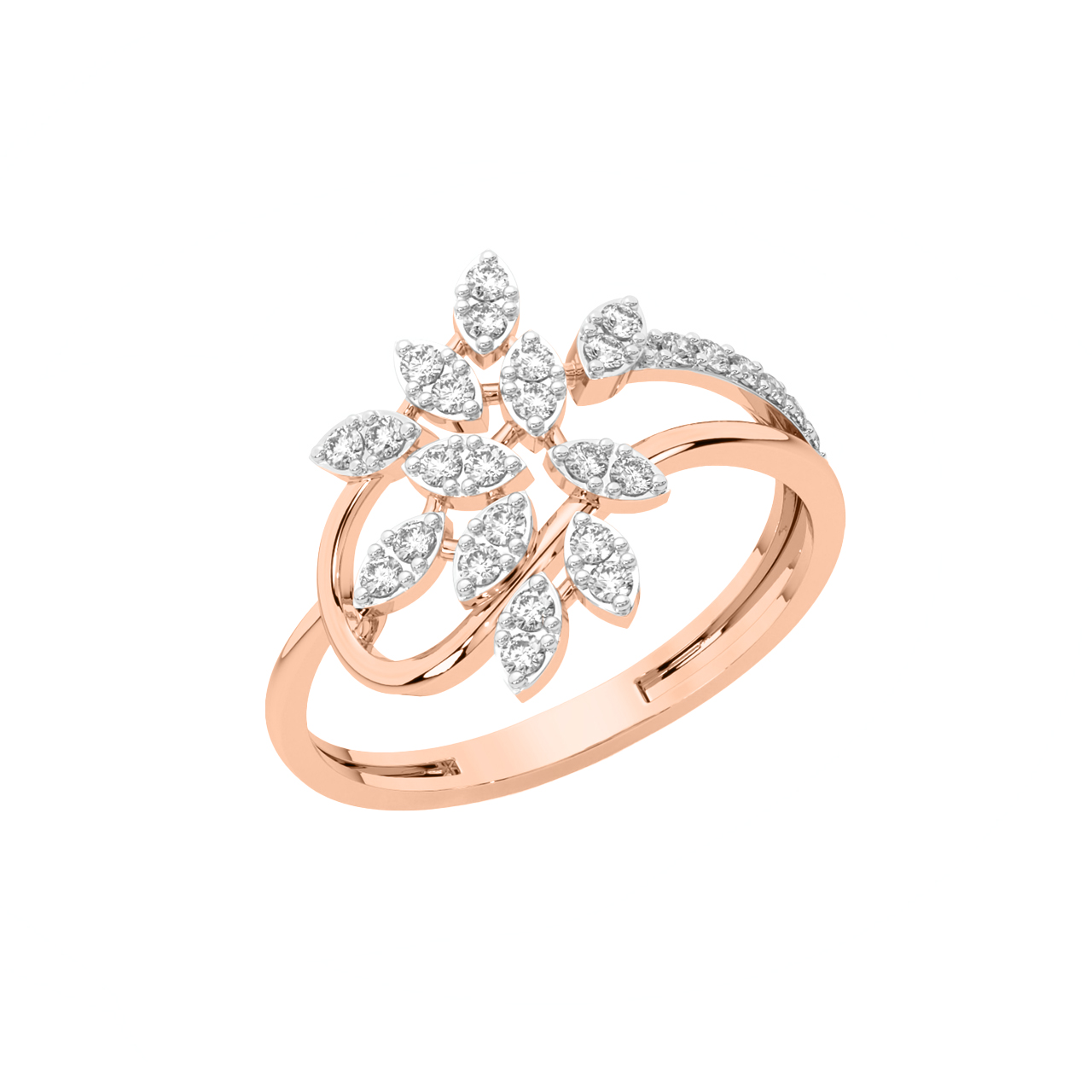 Spring Leaves Diamond Engagement Ring