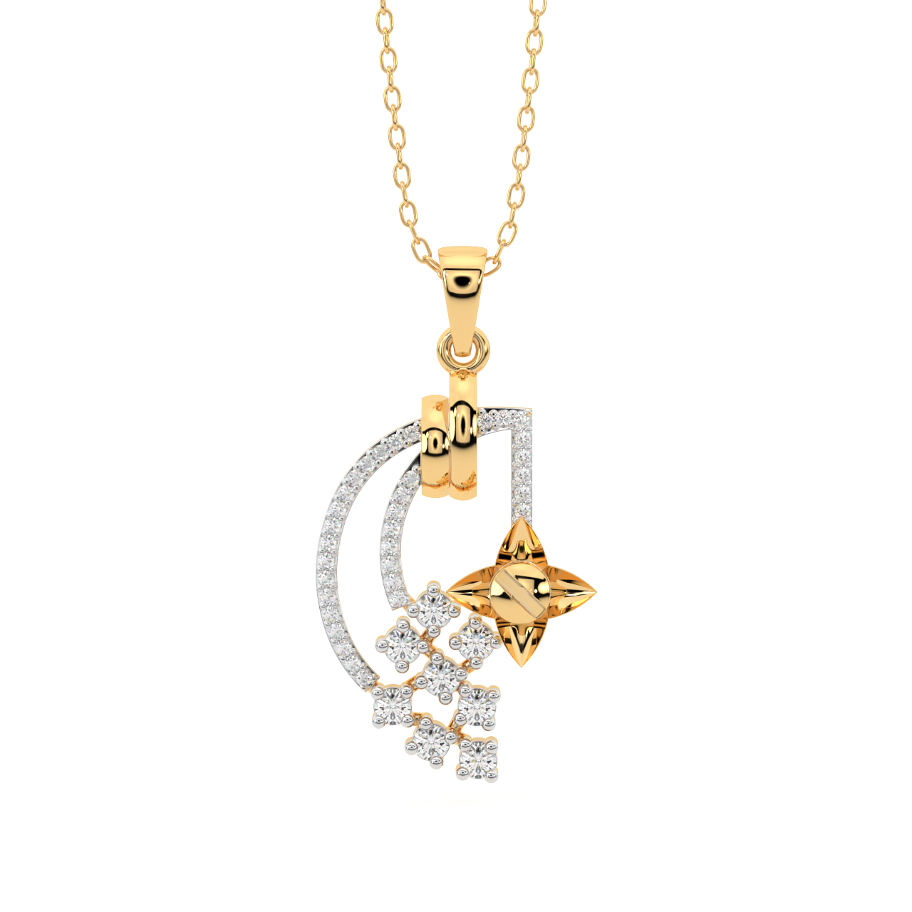 Gold Star Diamond Pendant