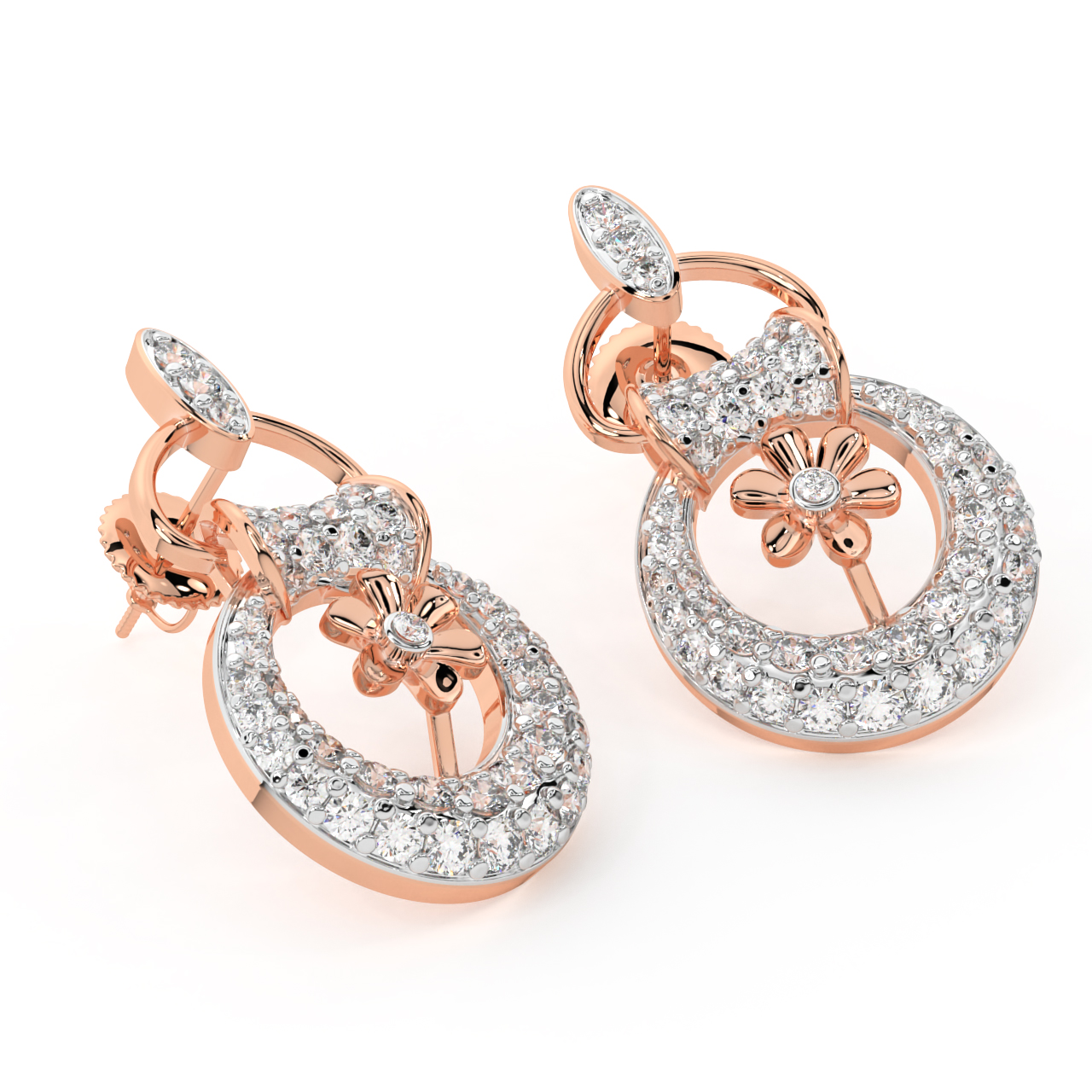 The Spherical Flower Diamond Stud Earrings