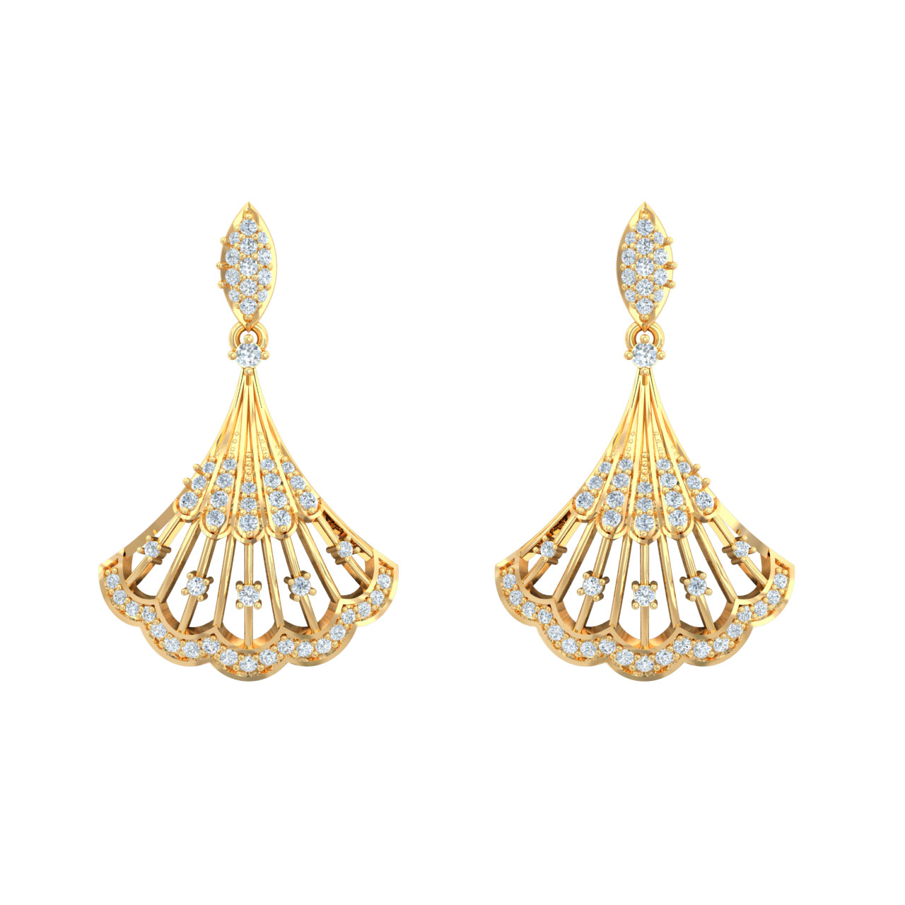 Malia Round Diamond Dangler Earrings 