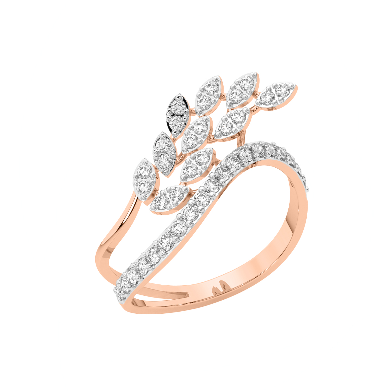 Charming Leave Diamond Ring