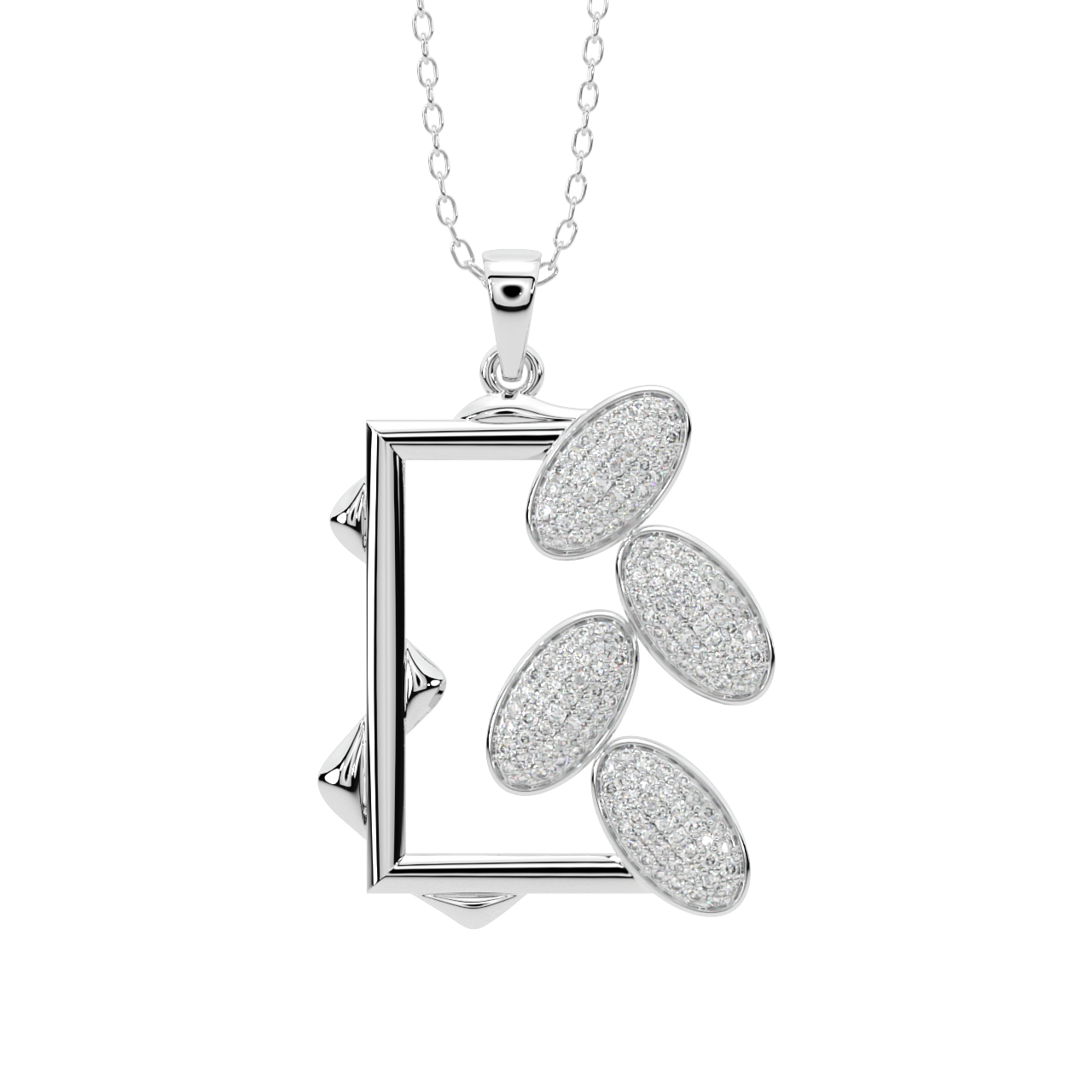 Stylish Windowpane Diamond Pendant