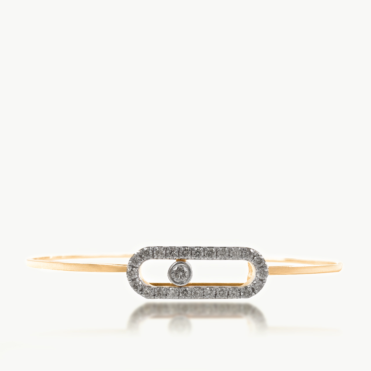 Hexagon Design Diamond Oval Bracelet