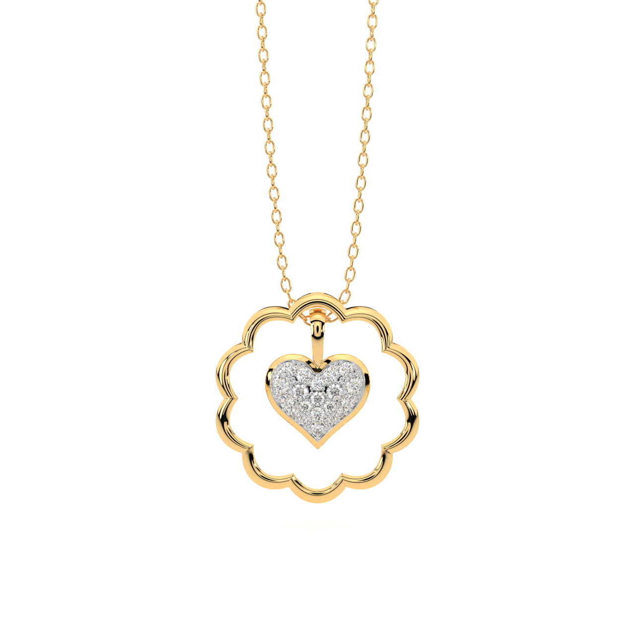 Gold pendant In Heart Shape