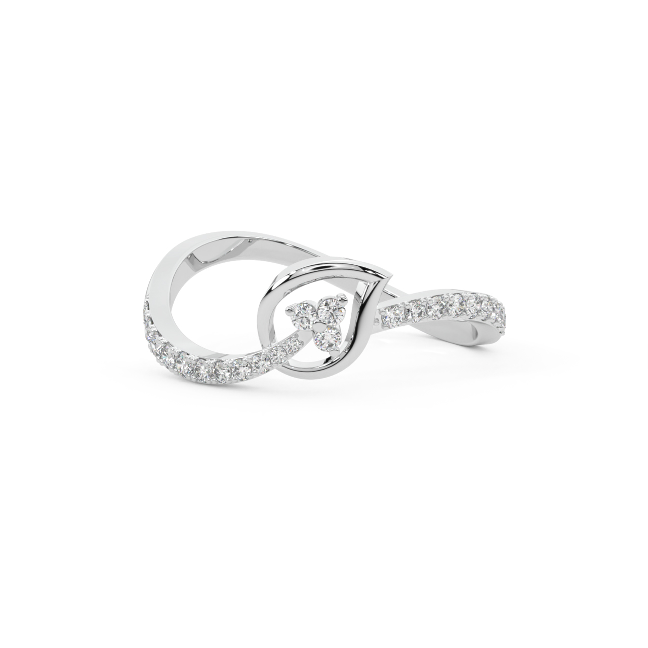 Tiny Leaf Diamond Ring