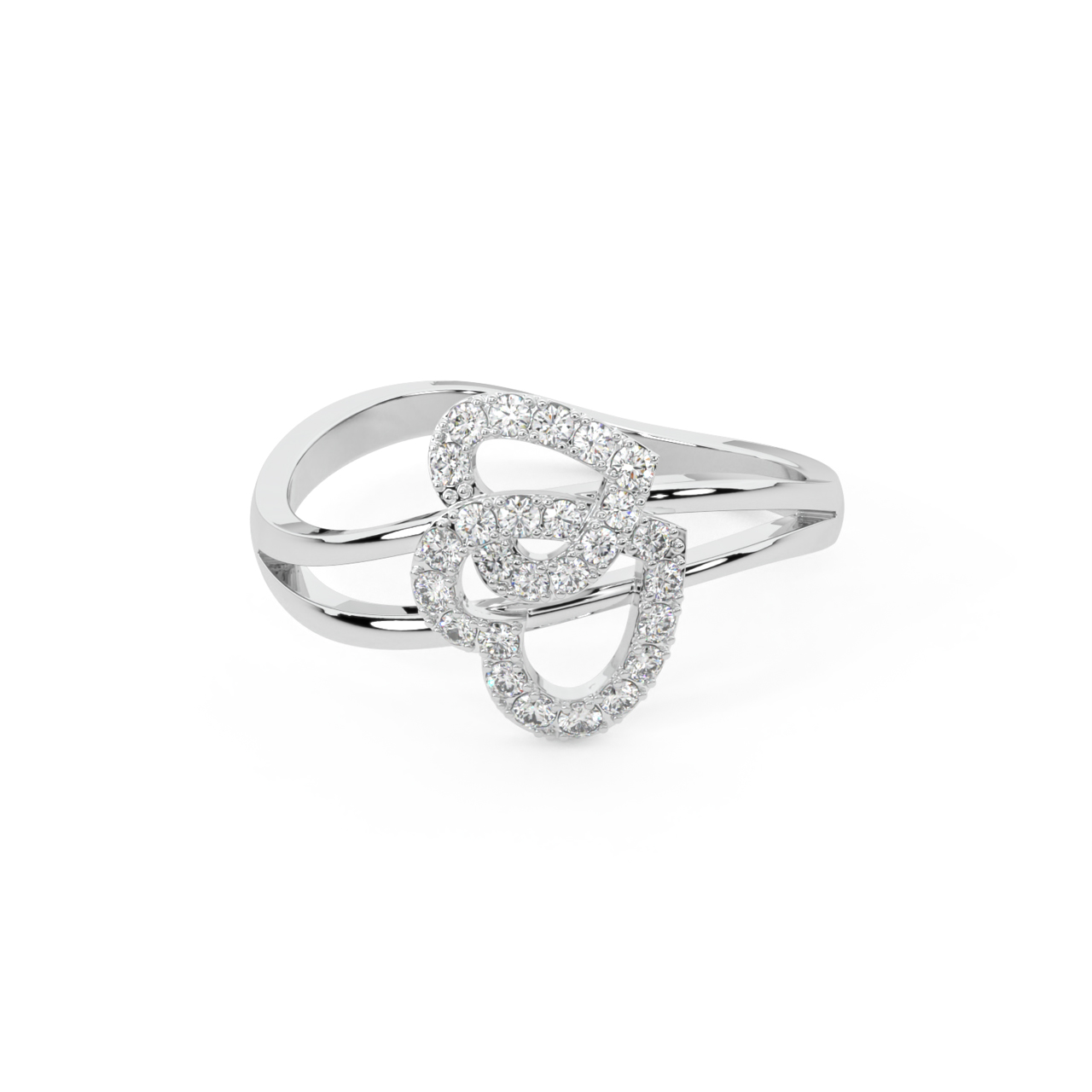 Sparkling Dual Heart Diamond Ring