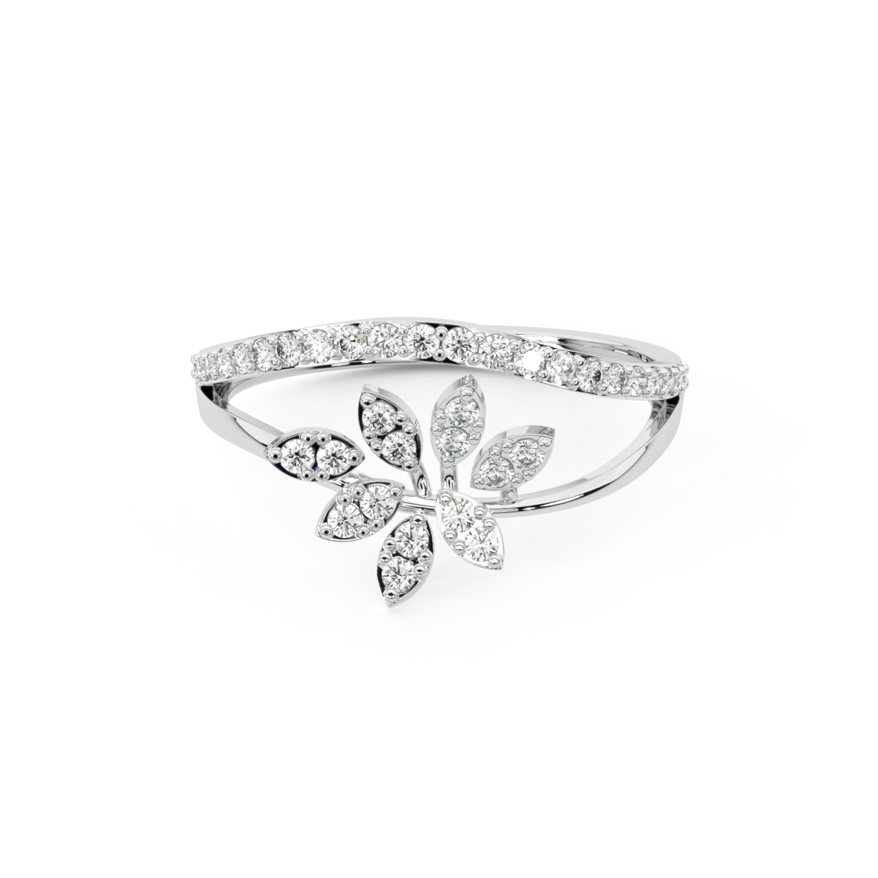 Diamond Shining Flower Ring