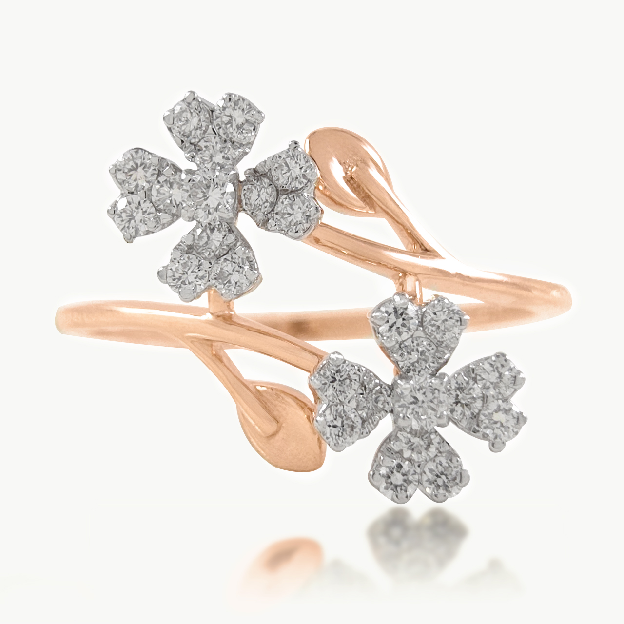 Twin Blossom Diamond Ring