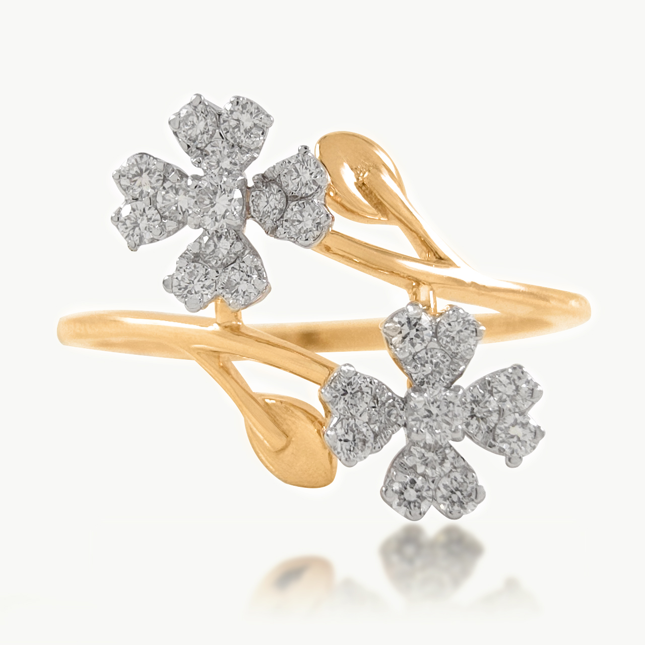 Twin Blossom Diamond Ring