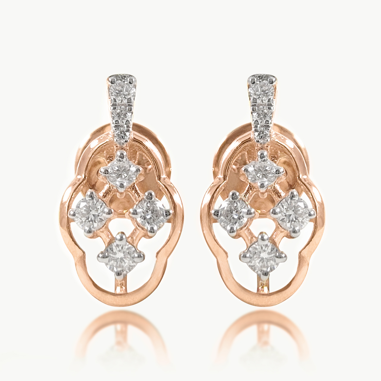 Floral Lattice Diamond Earings