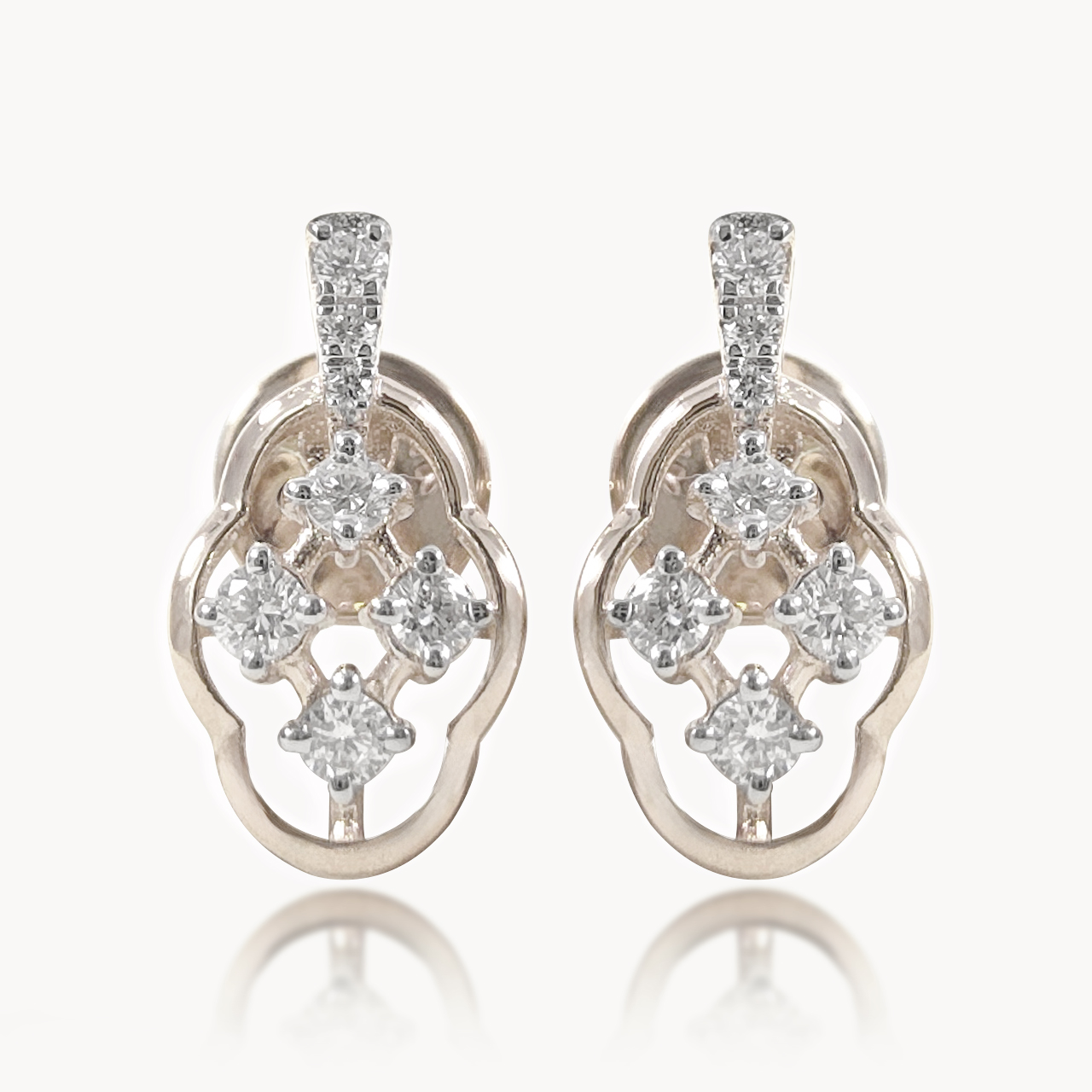 Floral Lattice Diamond Earings