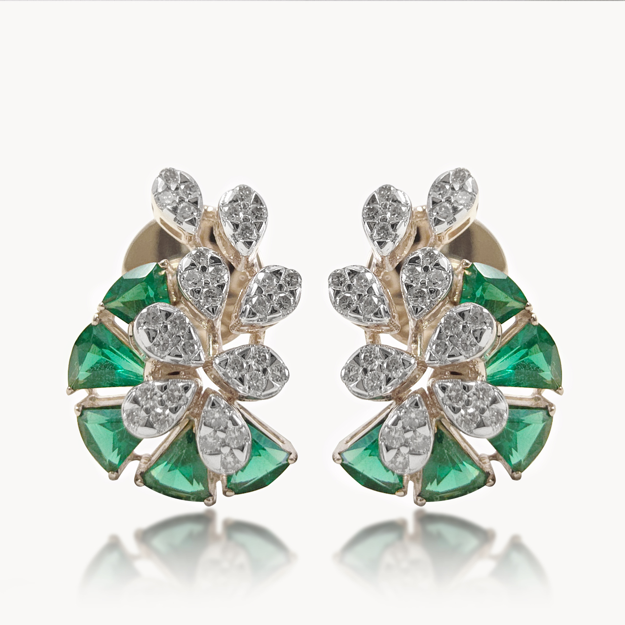 Peacock Whisper Diamond  Earrings