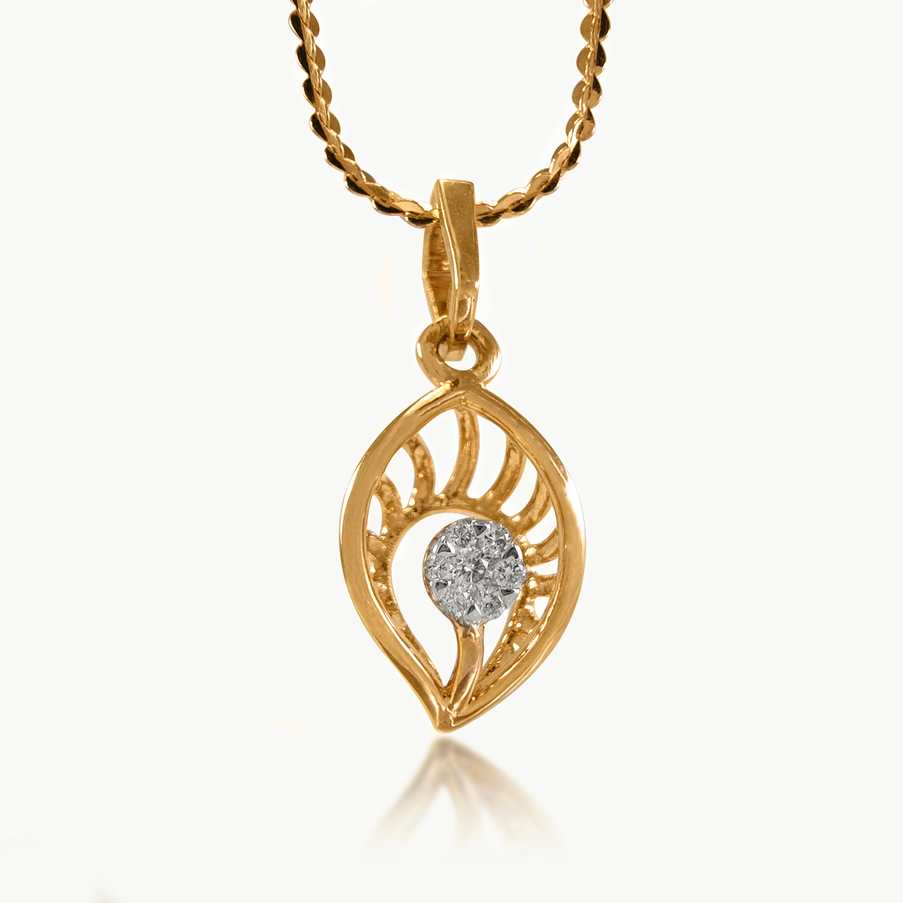 Feather Gleam Diamond pendant