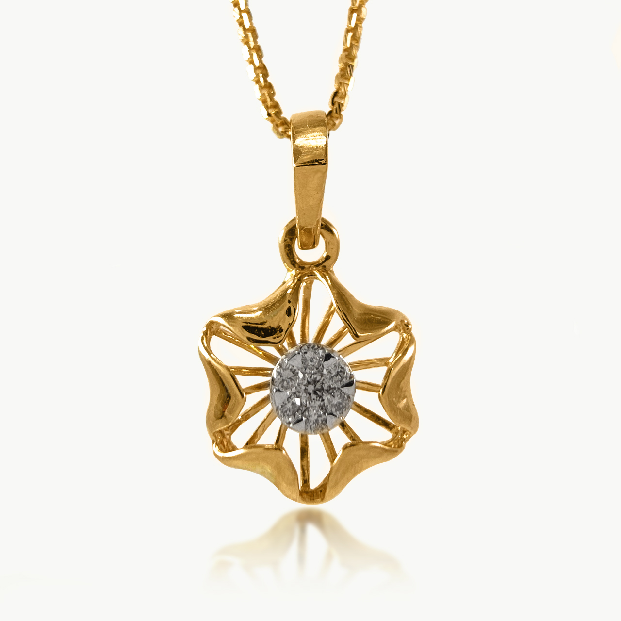Krit Flower Design Diamond Pendant