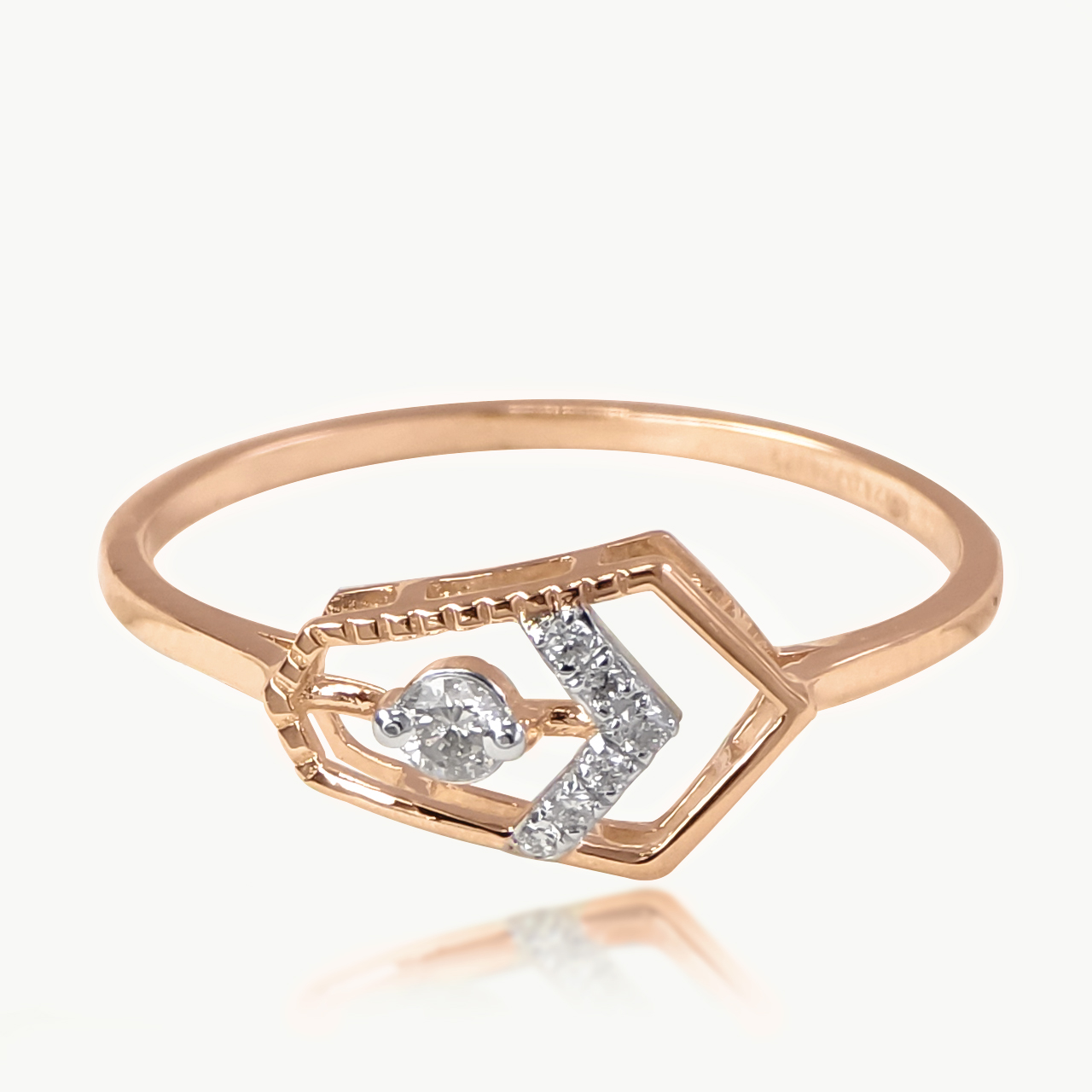 Cheveron Prism Diamond Ring