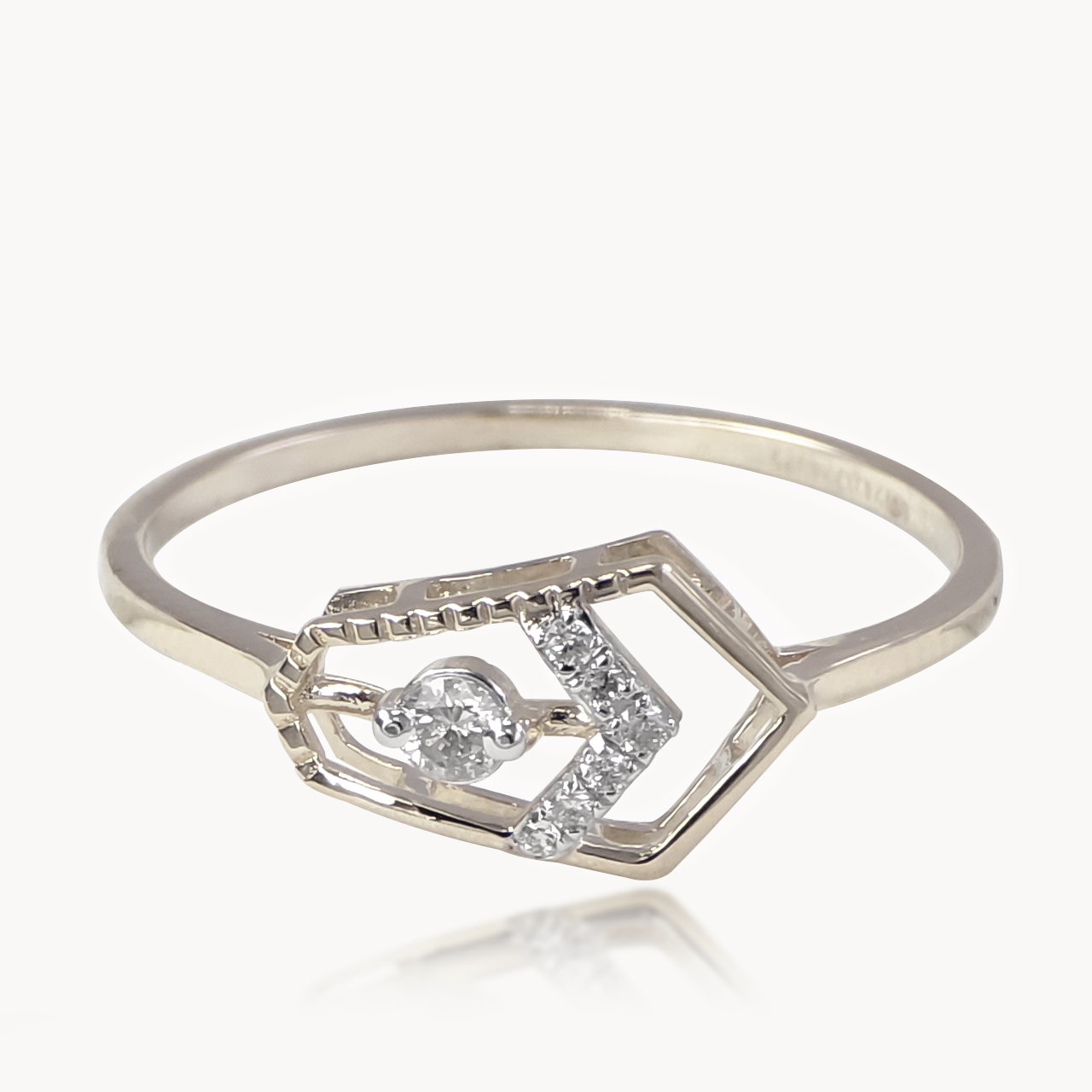 Cheveron Prism Diamond Ring