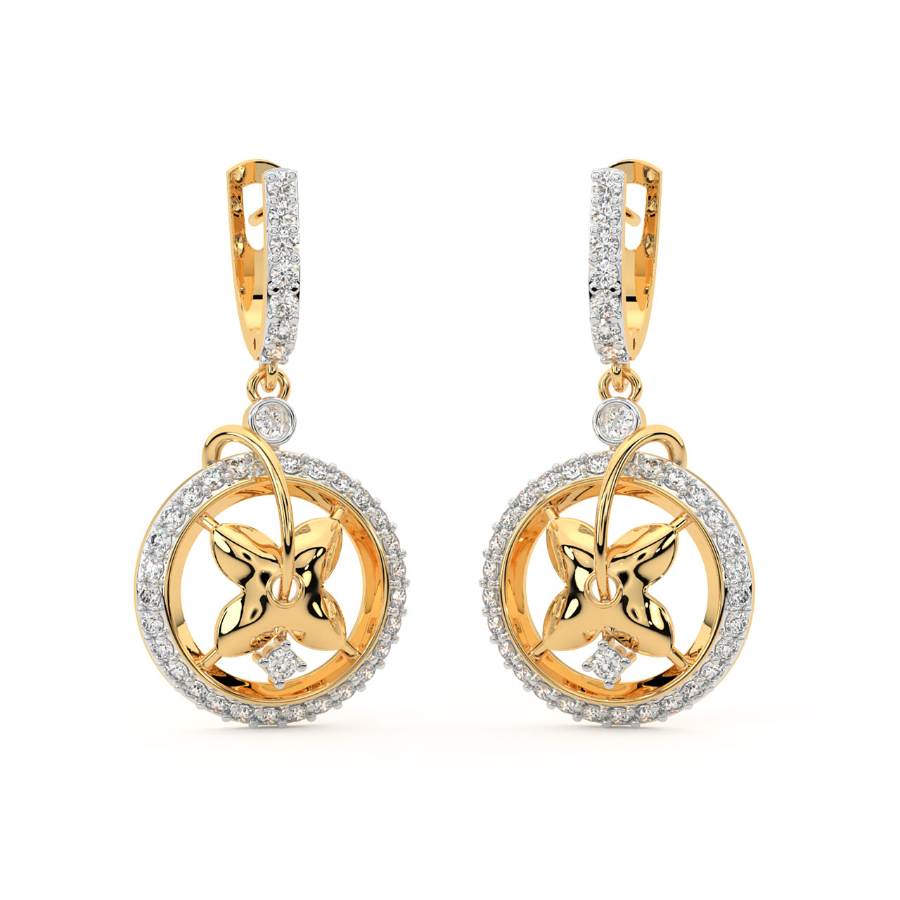 Dazzle Round Diamond Pendant Set