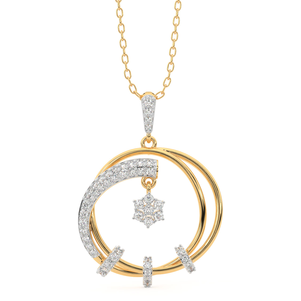 Alvin Round Diamond Pendant Set