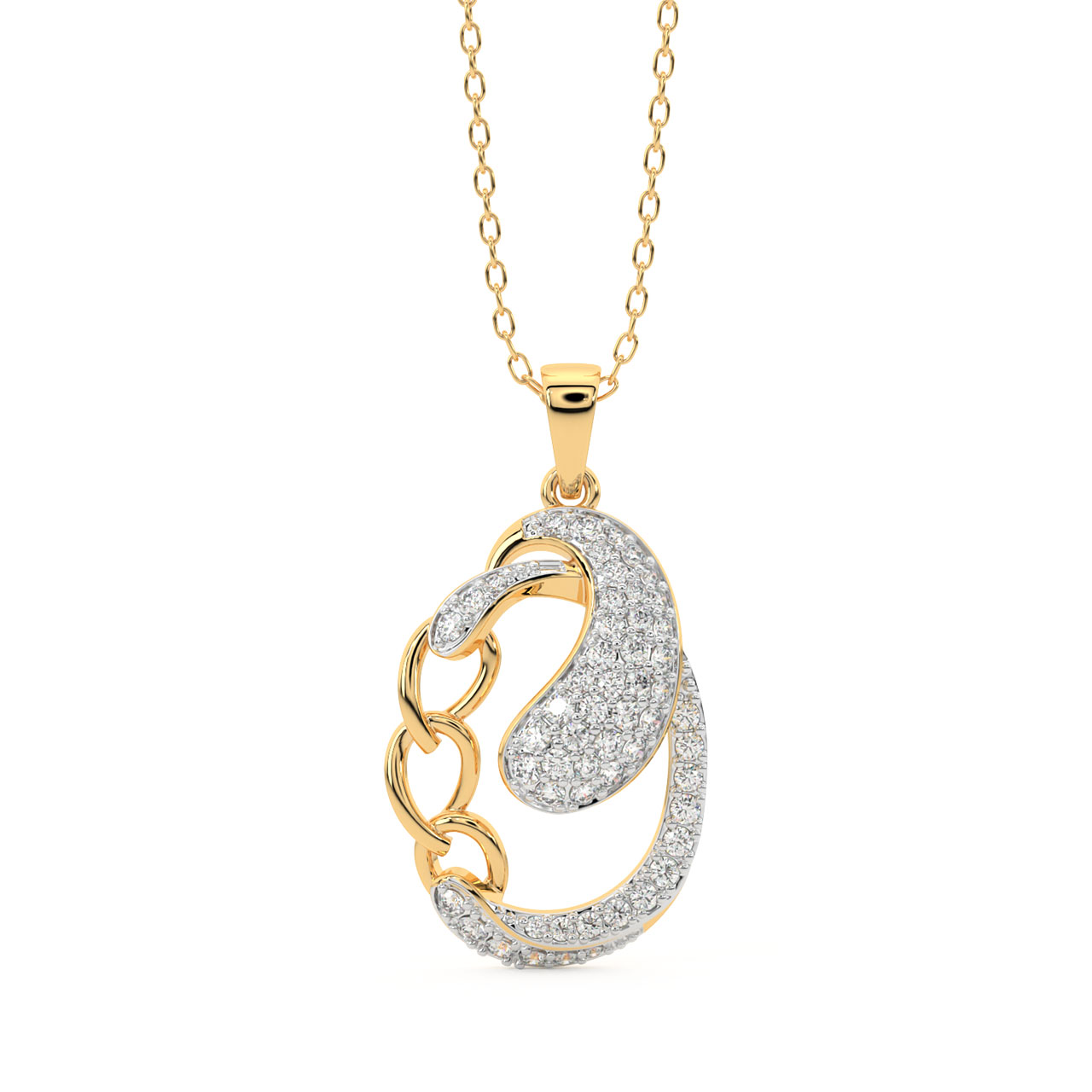 Efia Round Diamond Pendant Set