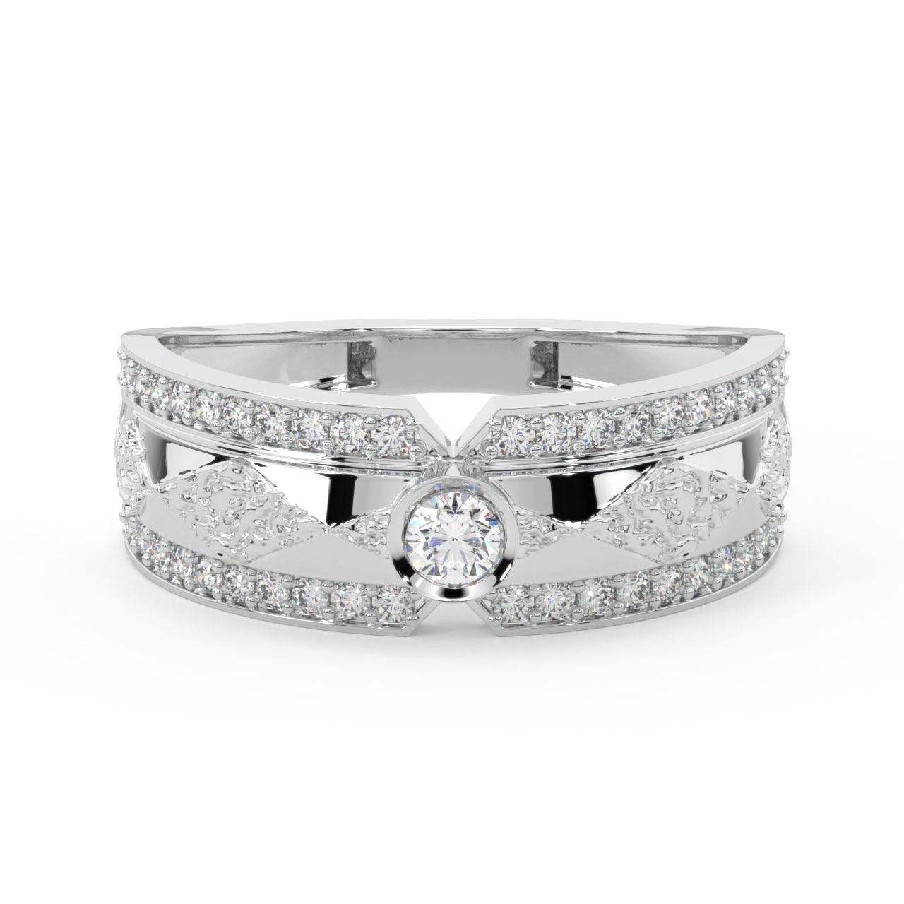 Fleurina Round Diamond Ring For Men