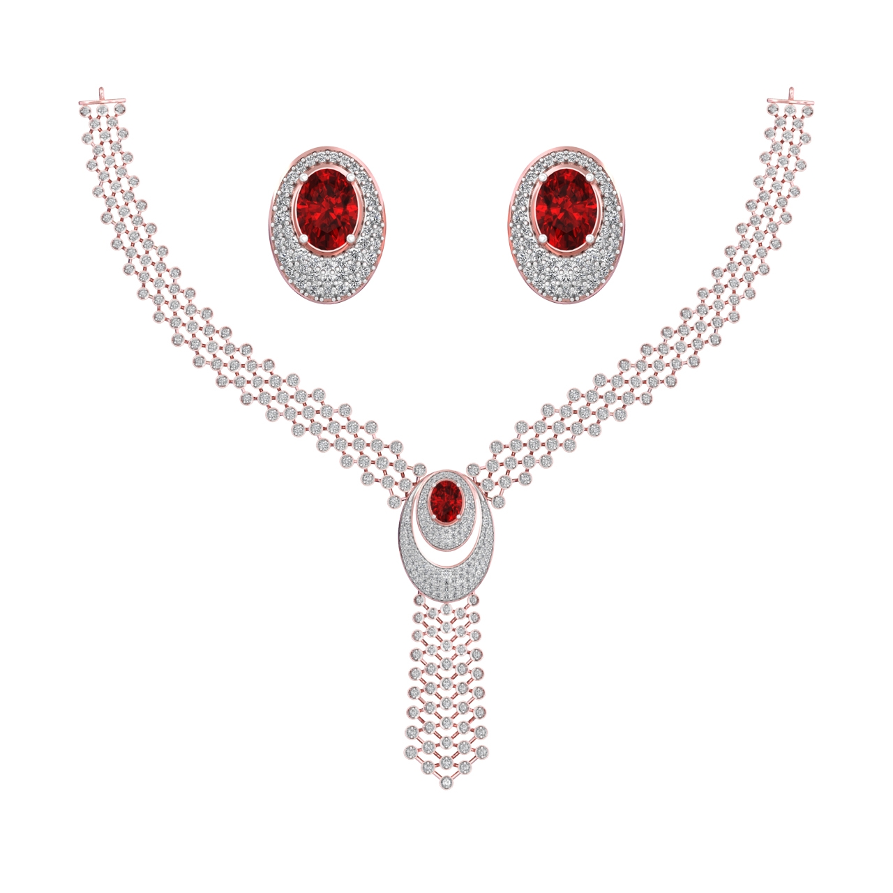 Latest Diamond Necklace Set For Wedding