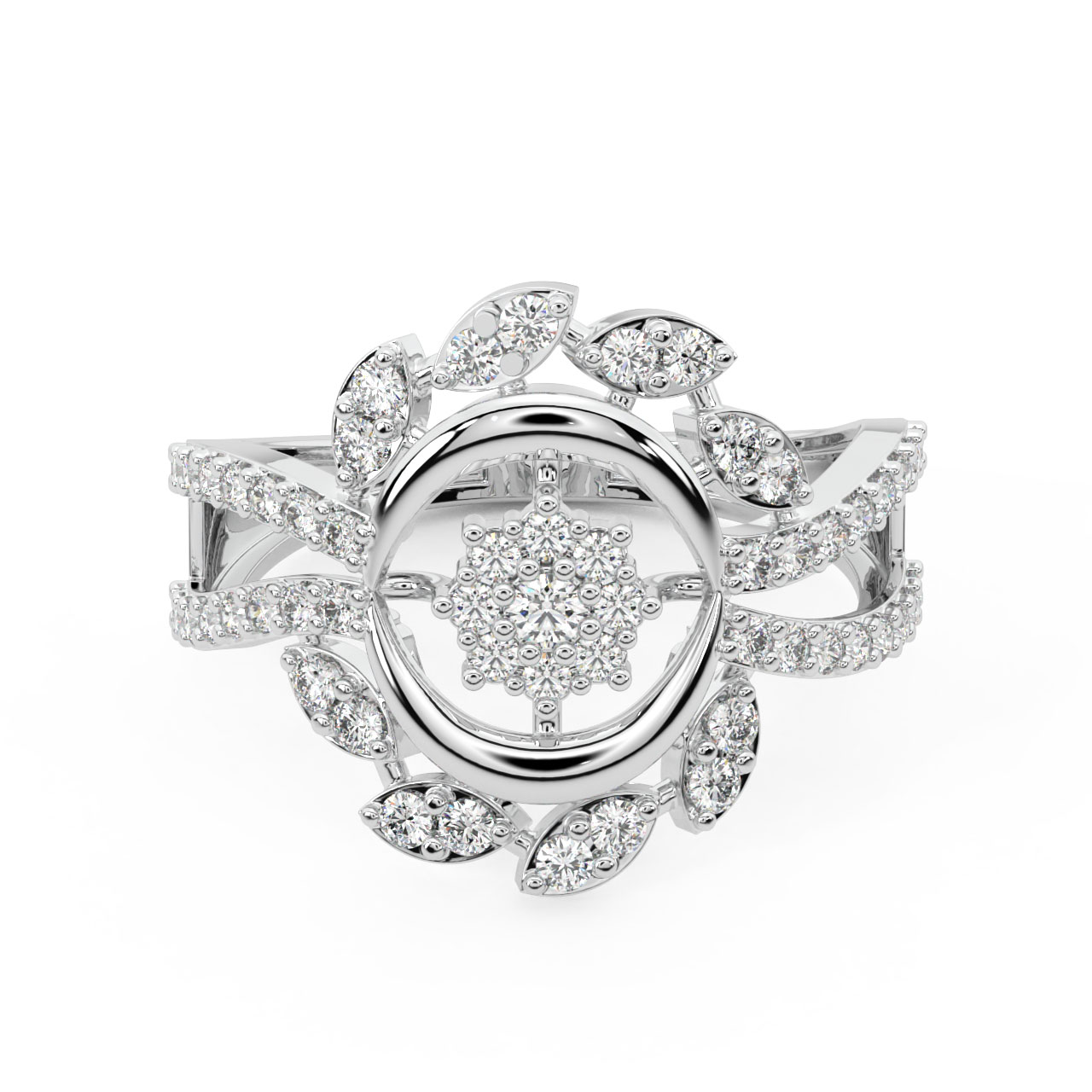 Melik Round Diamond Engagement Ring