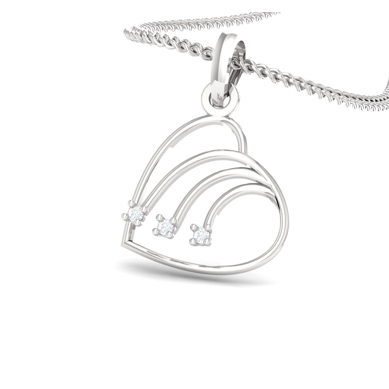 The Belle Round Diamond Heart Shaped Pendant