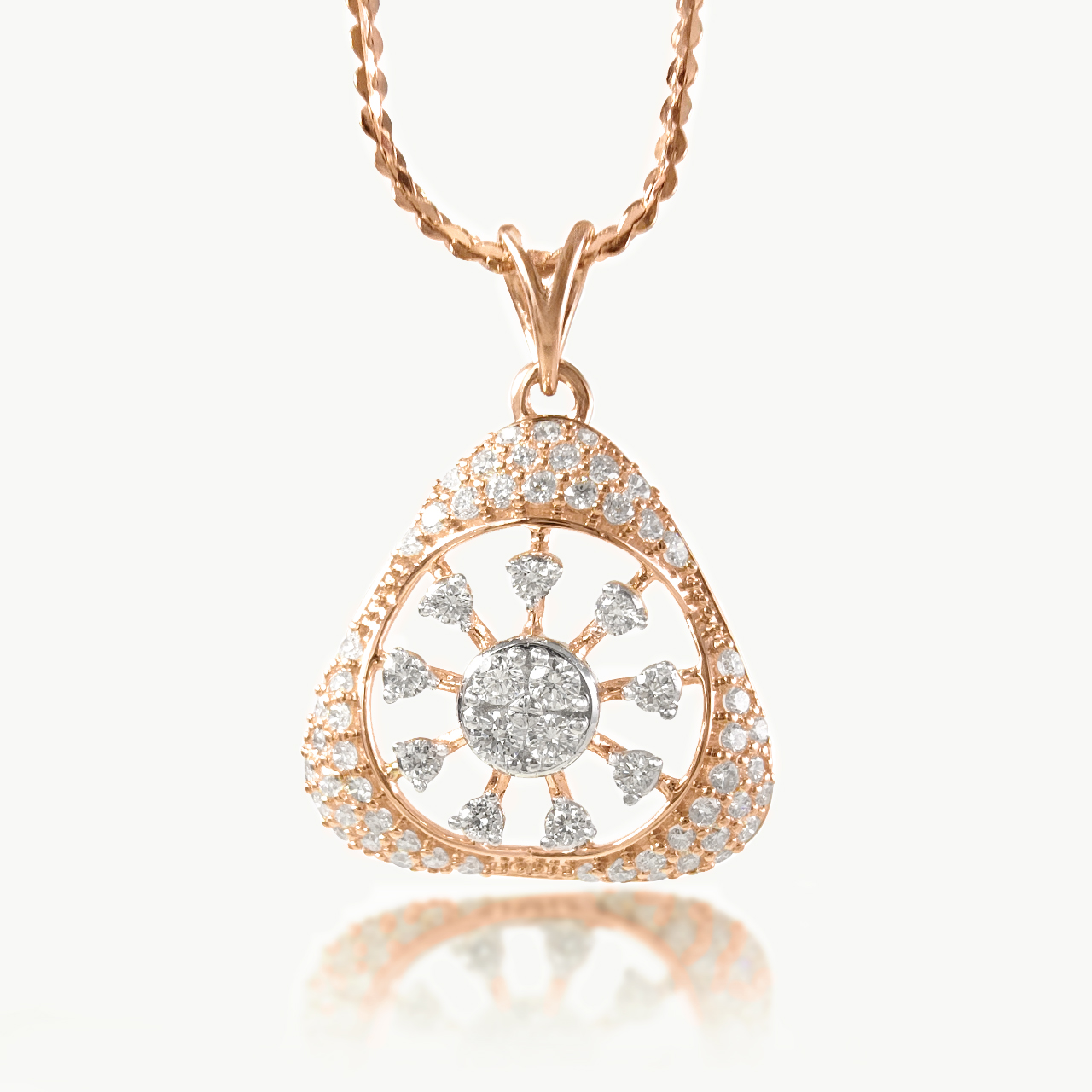 Triangular Snowflake Dimaond Pendant