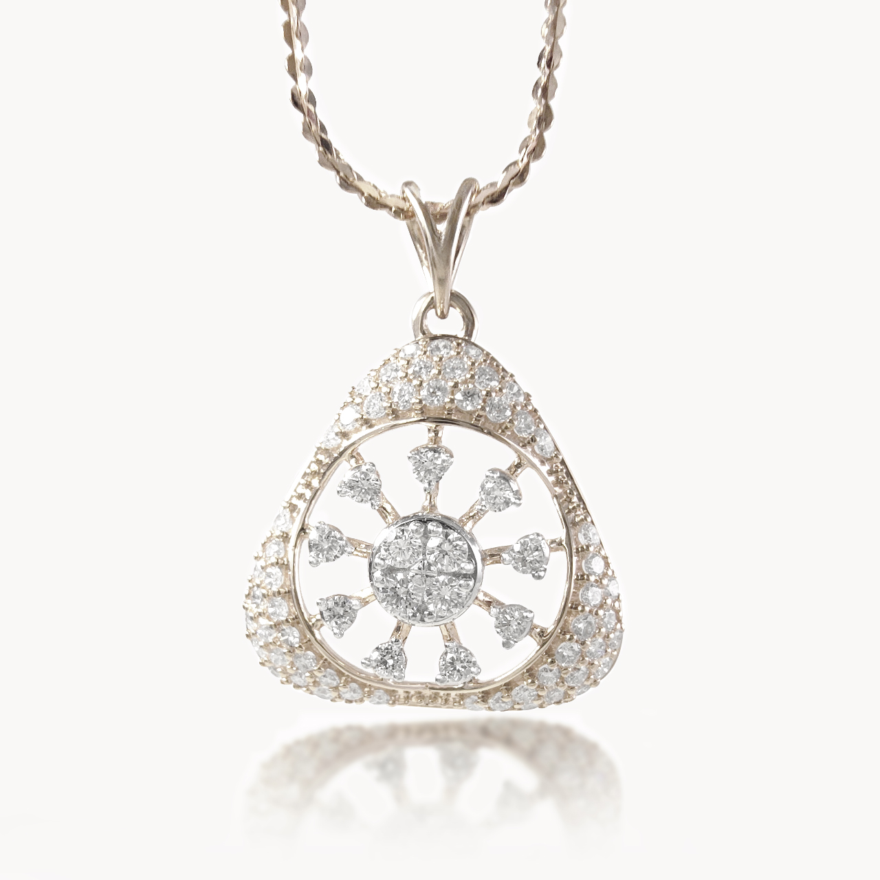 Triangular Snowflake Dimaond Pendant