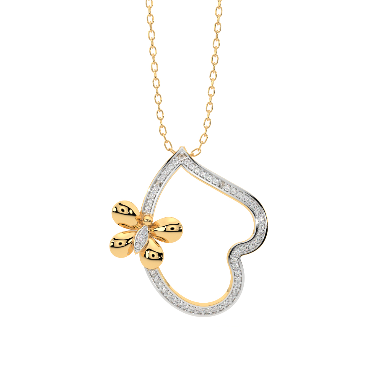 Buy Bloom Clover Diamond Necklace Online | CaratLane