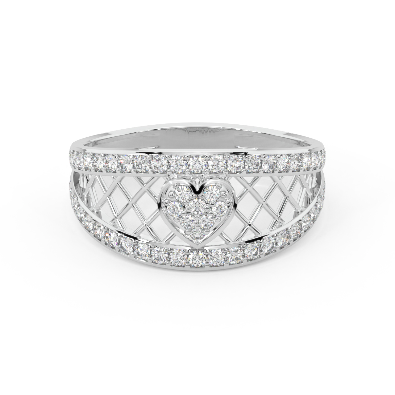 Heart Jaal Diamond Engagement Ring