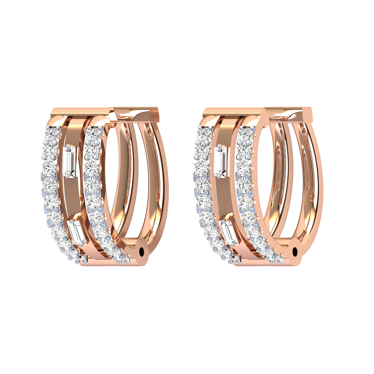 Amaira Round Diamond Bali Earrings