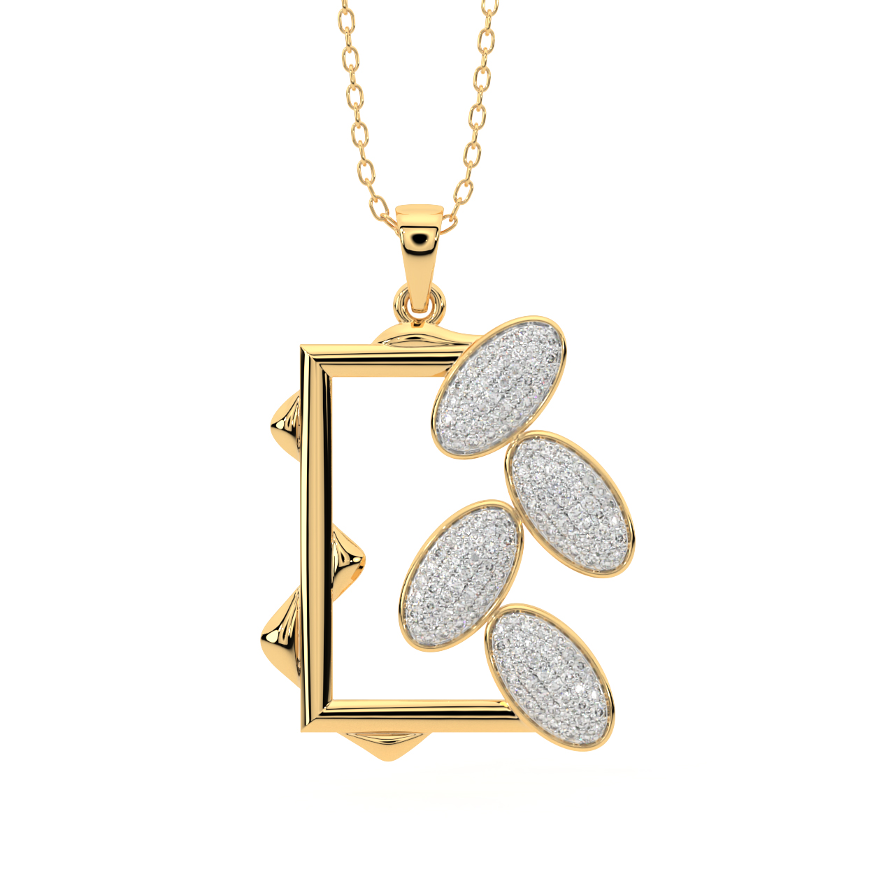 Stylish Windowpane Diamond Pendant