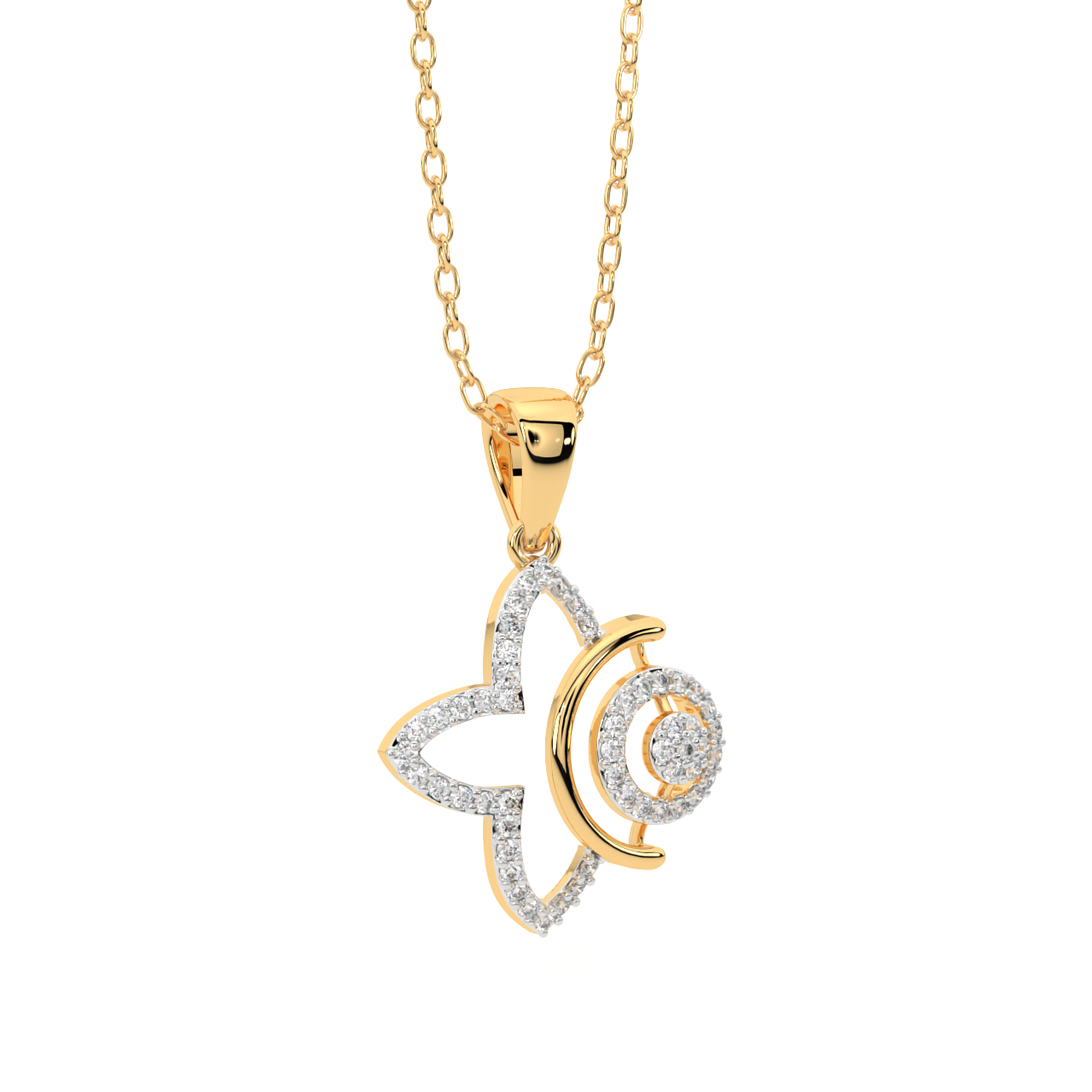 The Half Flower Diamond Pendant