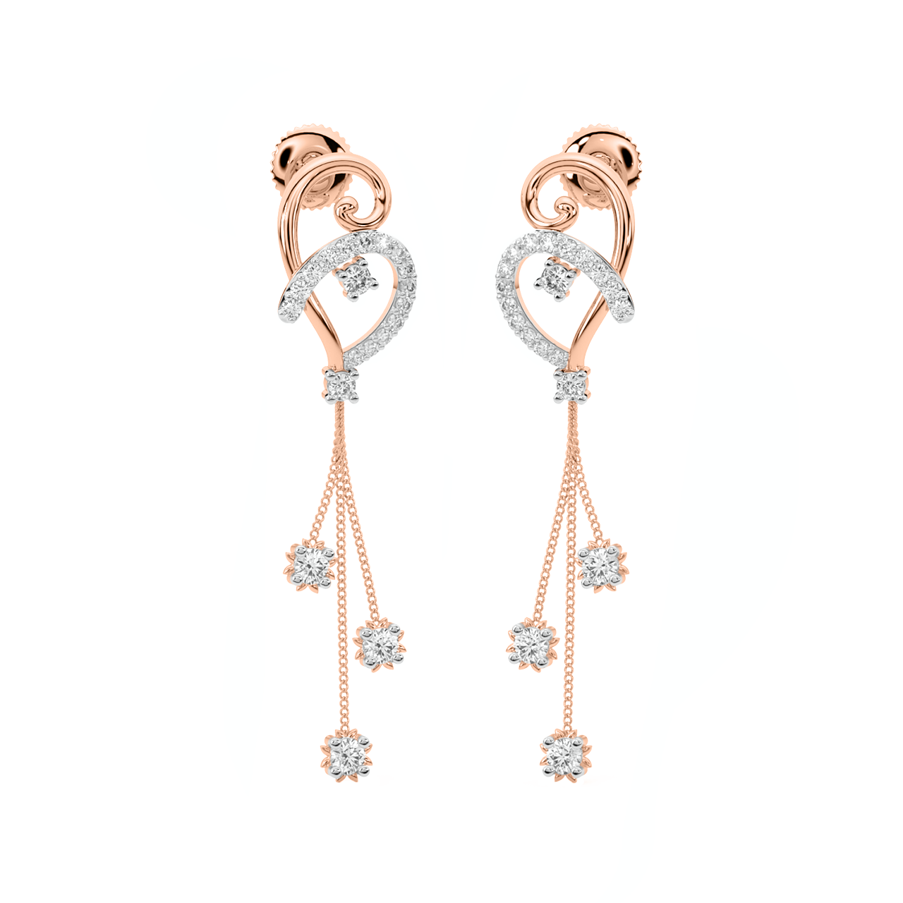 Minako Round Diamond Dangler Earrings