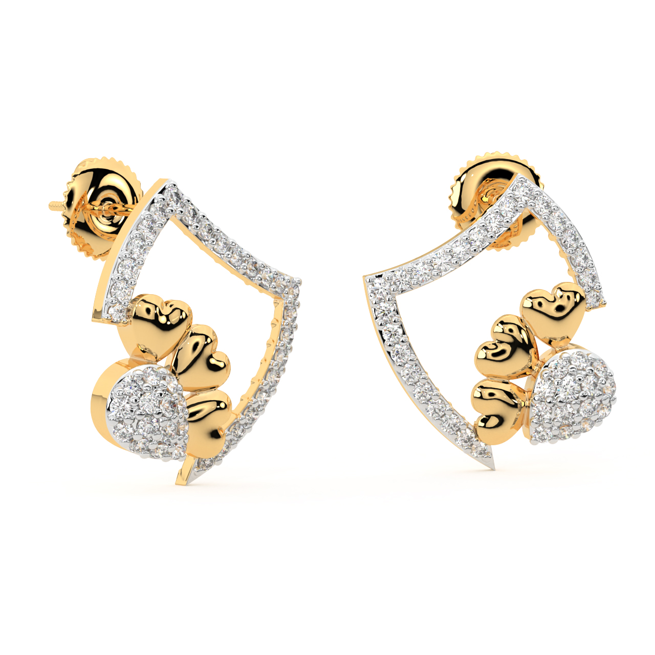 Ace of Hearts Diamond Earrings